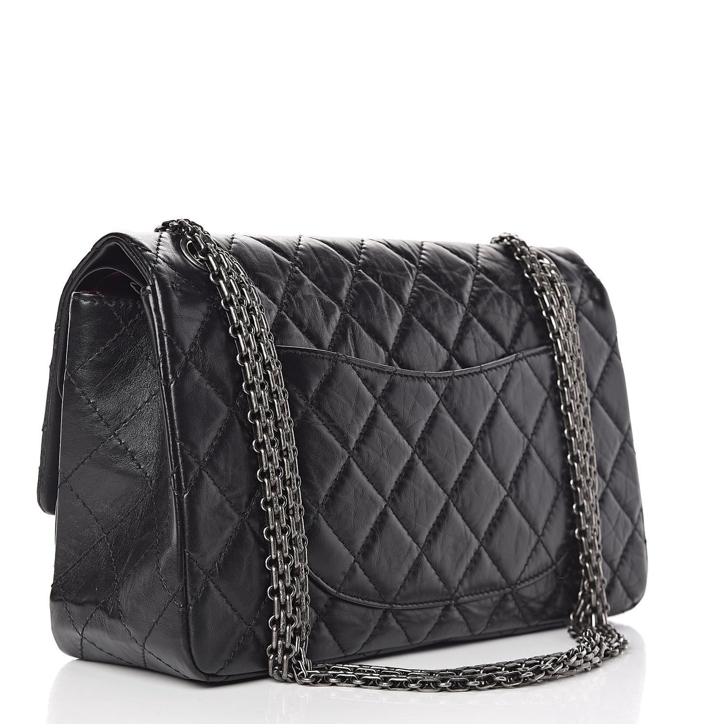 Aged Calfskin Quilted 2.55 Reissue 226 Flap Black