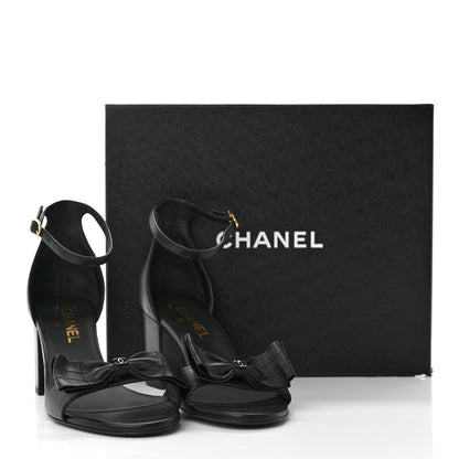 Chanel Lambskin CC Bow Sandals 41 Black 14 of 14