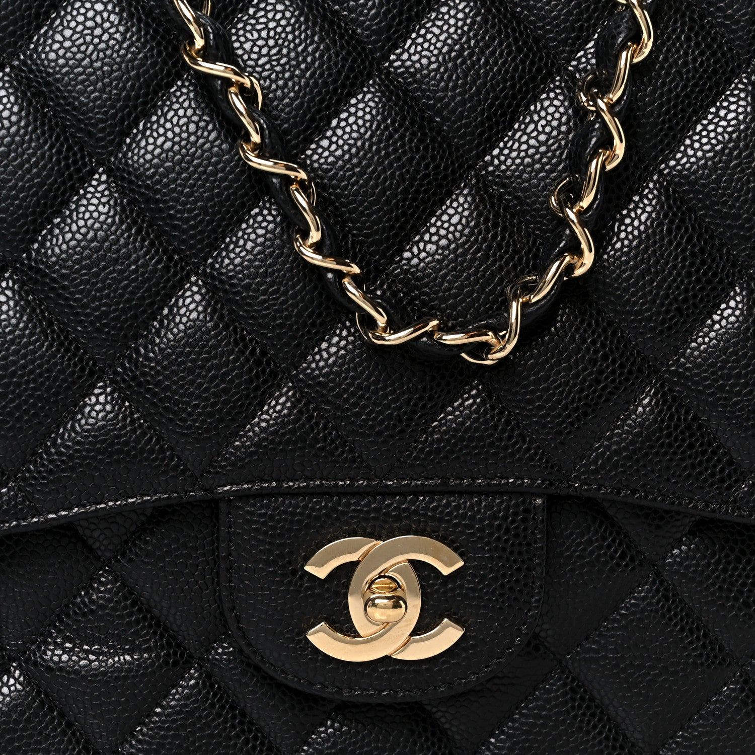 Chanel Caviar Quilted Jumbo Single Flap Black 9 of 11