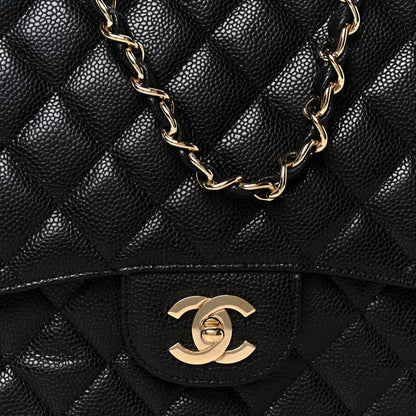 Chanel Caviar Quilted Jumbo Single Flap Black 9 of 11