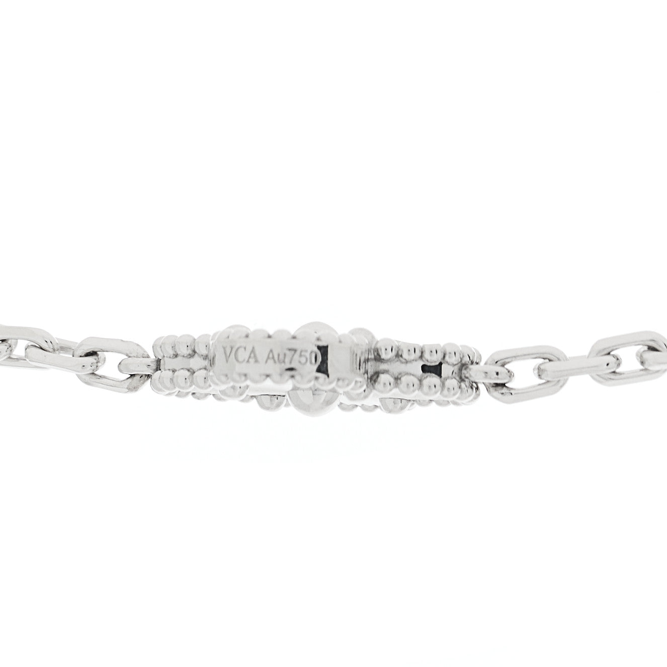 18K White Gold 20 Motifs Guilloche Vintage Alhambra Necklace