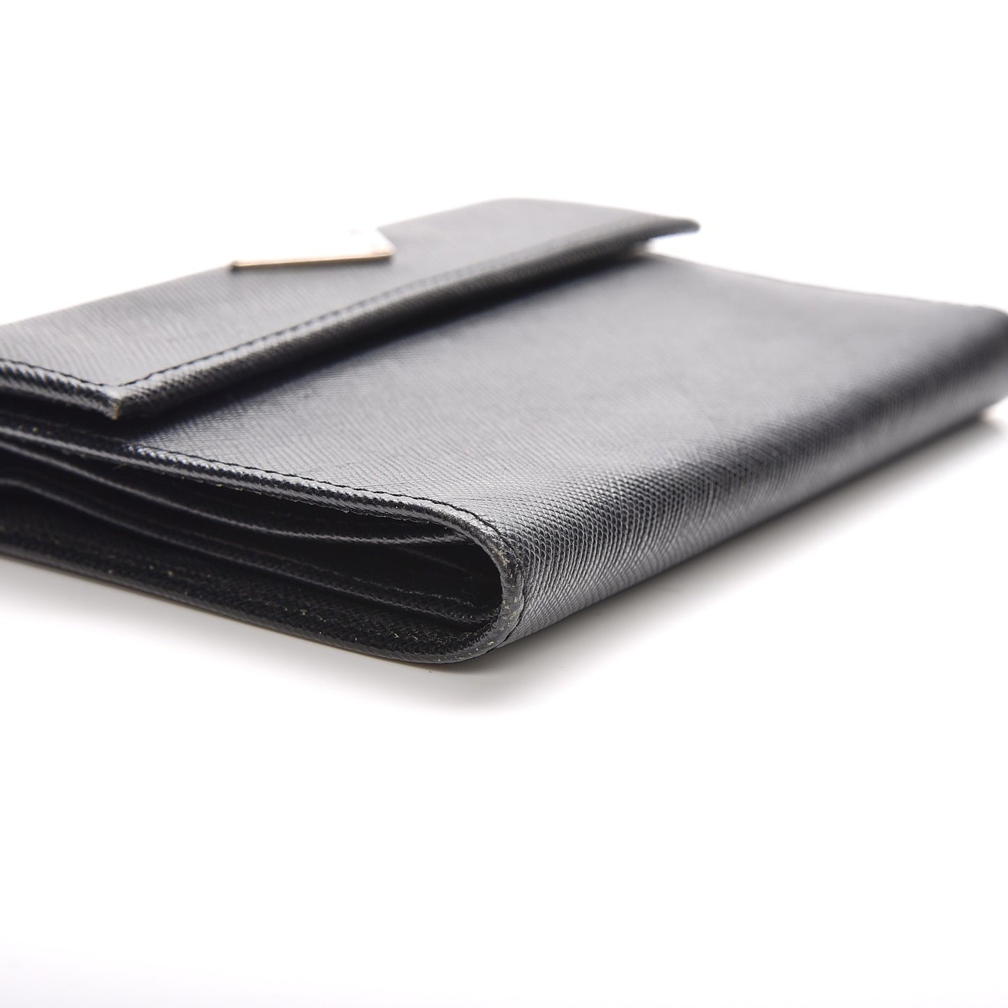Saffiano Triangle Flap Wallet Nero Black