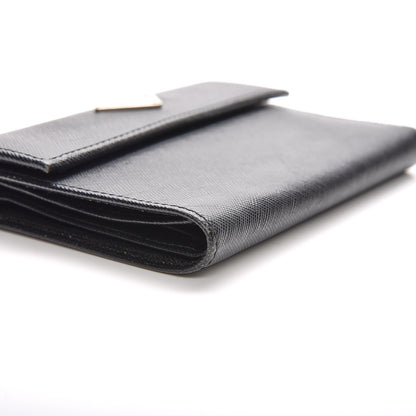Prada Saffiano Triangle Flap Wallet Nero Black 9 of 9