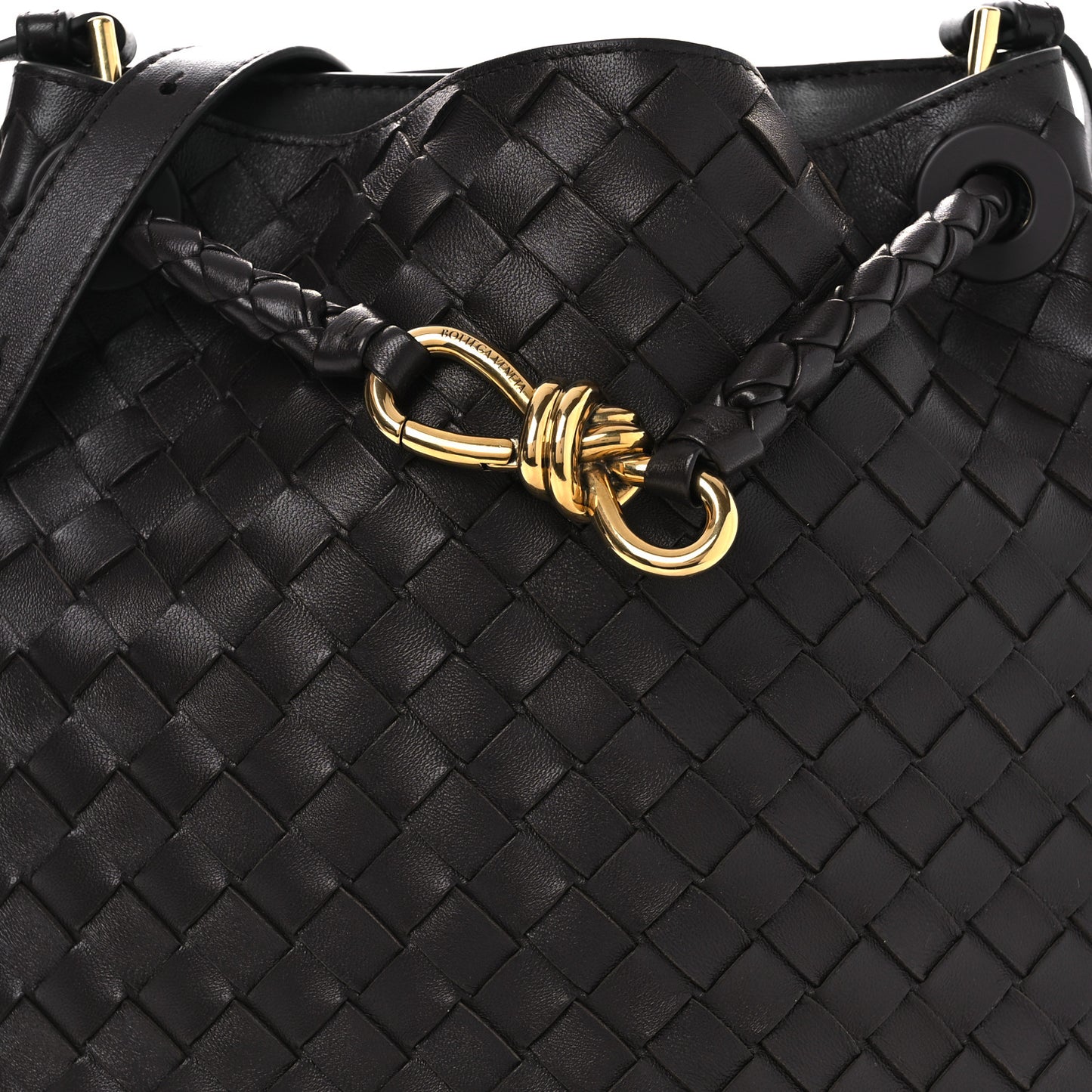 Nappa Intrecciato Small Andiamo Bucket Bag Fondant