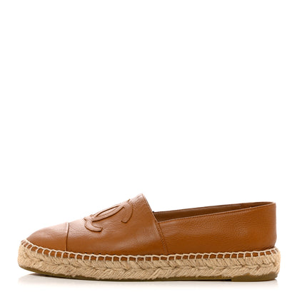 Chanel Lambskin CC Espadrilles 38 Light Brown 1 of 12