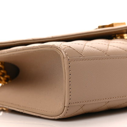Saint Laurent Grain De Poudre Textured Mixed Matelasse Medium Triquilt Monogram Satchel Dark Beige 6 of 7