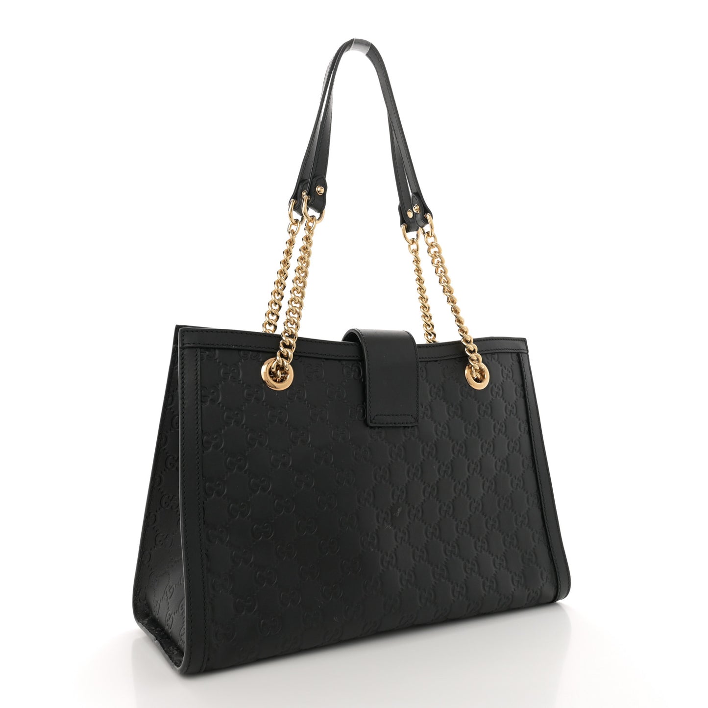 Guccissima Medium Padlock Tote Black