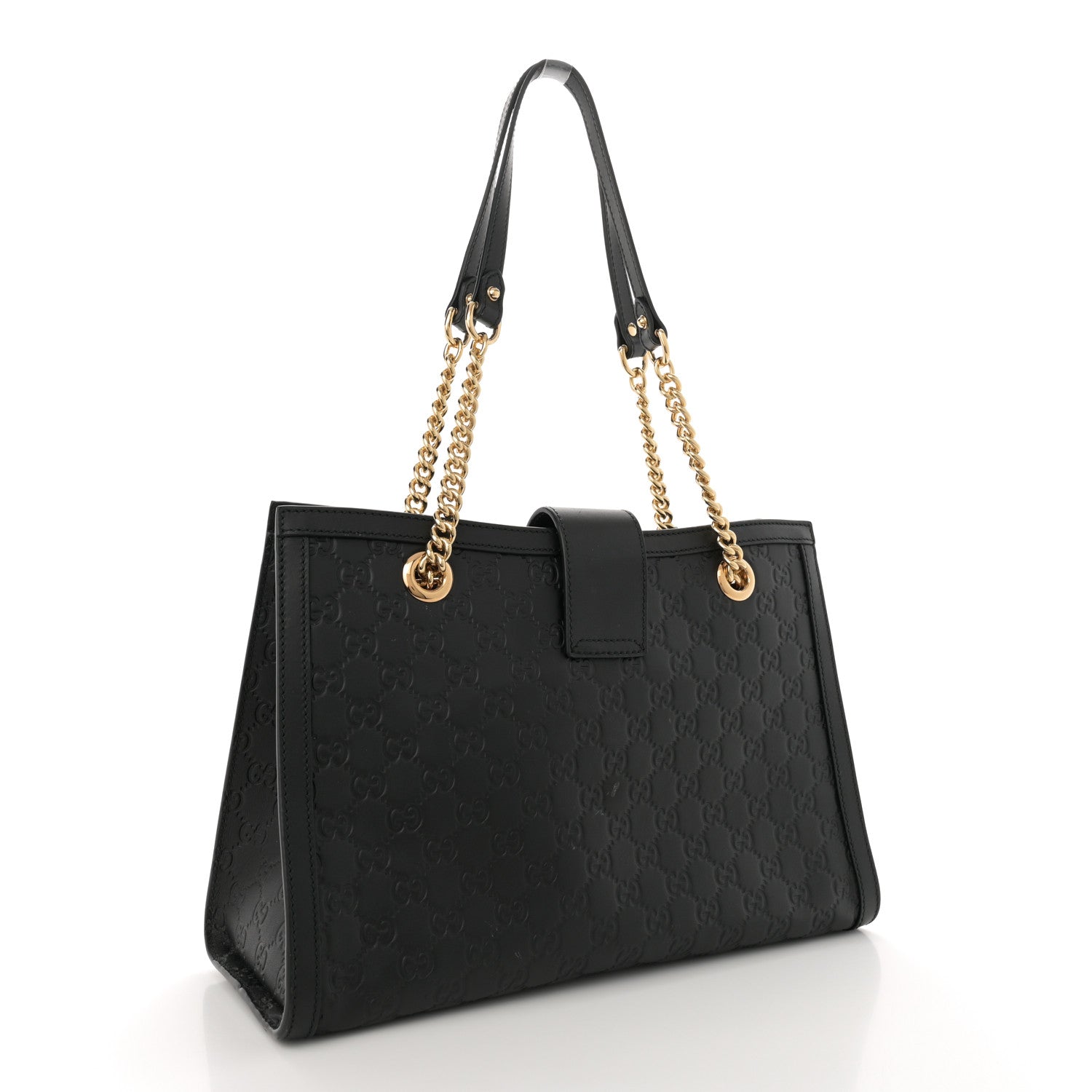 Gucci Guccissima Medium Padlock Tote Black 3 of 10