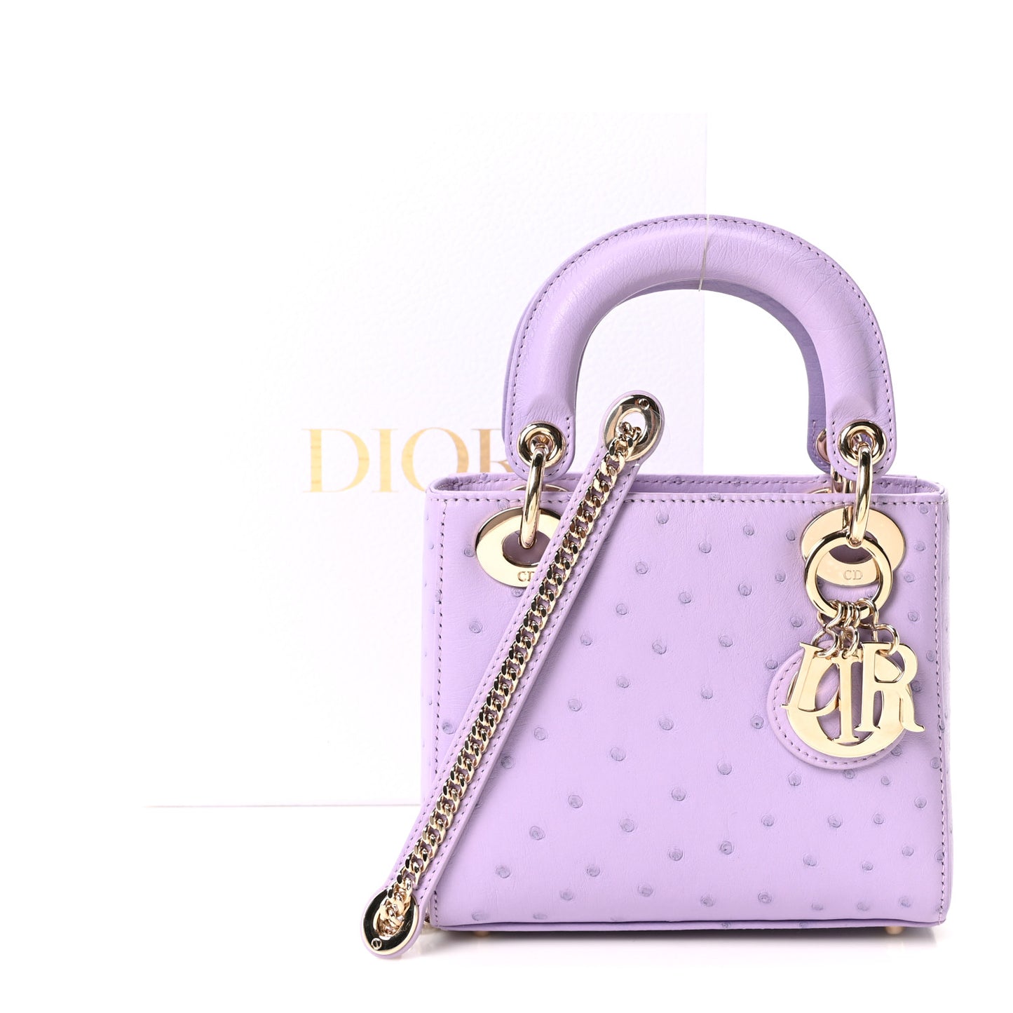 Ostrich Mini Lady Dior Purple