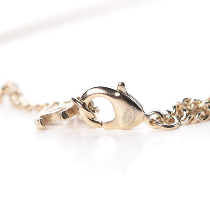 Chanel Crystal Pearl Resin CC Necklace Pink Gold 5 of 6