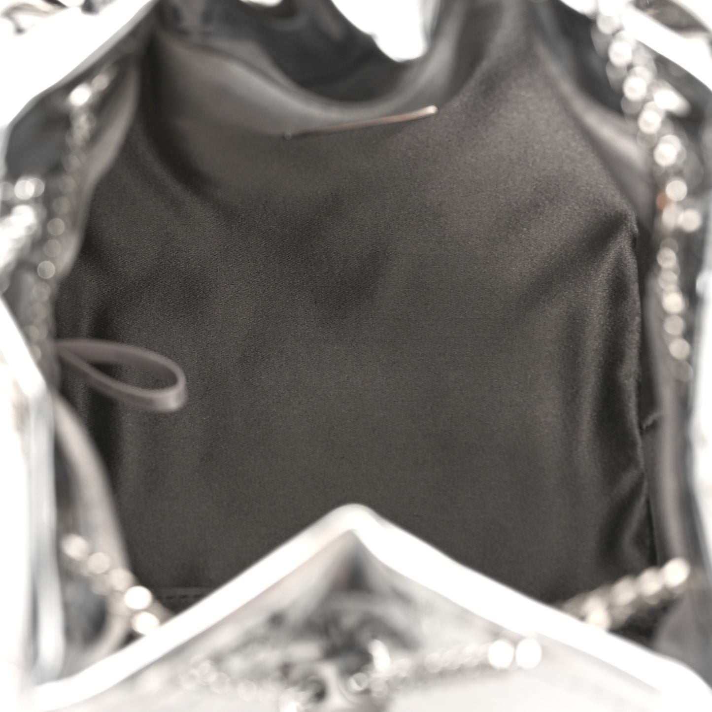 Metallic Patent Bon Bon Bag Silver