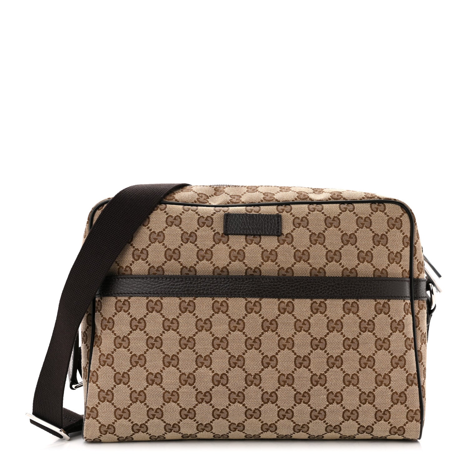Gucci Monogram Dollar Calfskin Large Camera Case Beige Ebony Testa di Moro Marrone Scuro 1 of 10