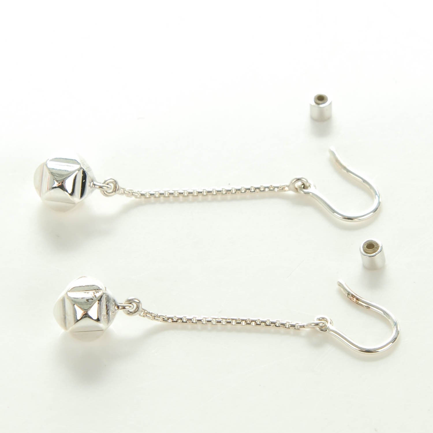 Hermes Sterling Silver Medor Drop Earrings 3 of 7