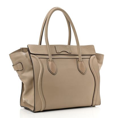 Celine Drummed Calfskin Shoulder Luggage Dune 3 of 17