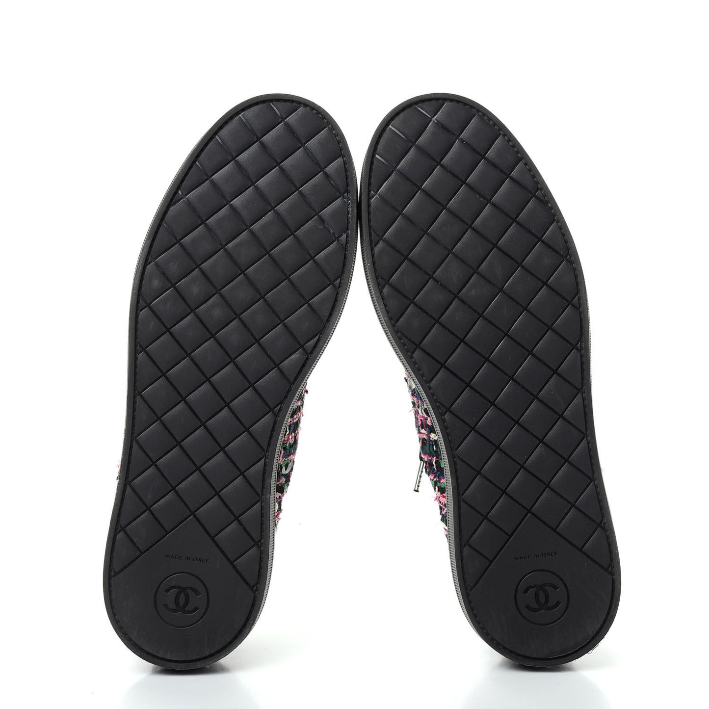 Metallic Tweed Grosgrain Pearl Lace Up Sneakers 39 Black Multicolor