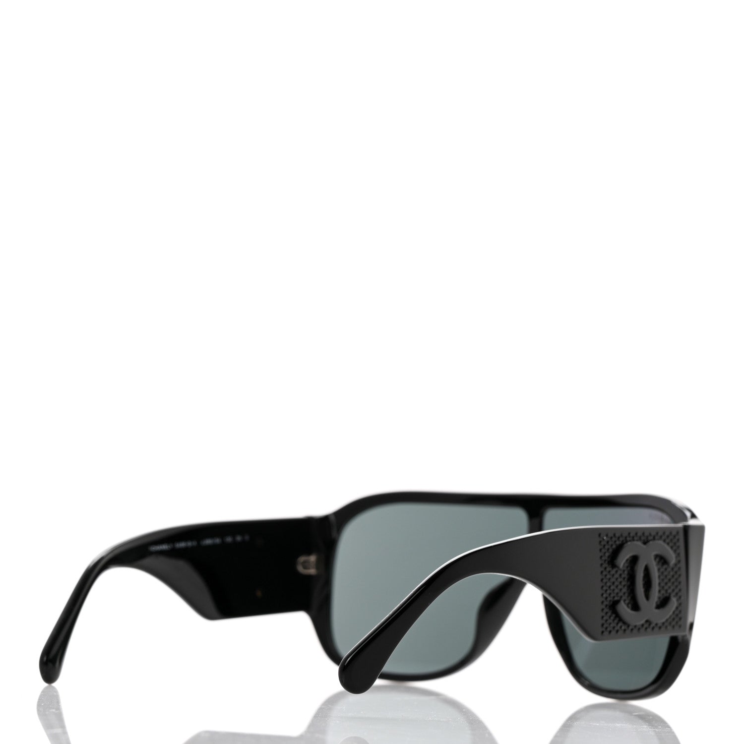 Chanel Acetate Crystal CC Shield Sunglasses 5466-B-A Black 4 of 9