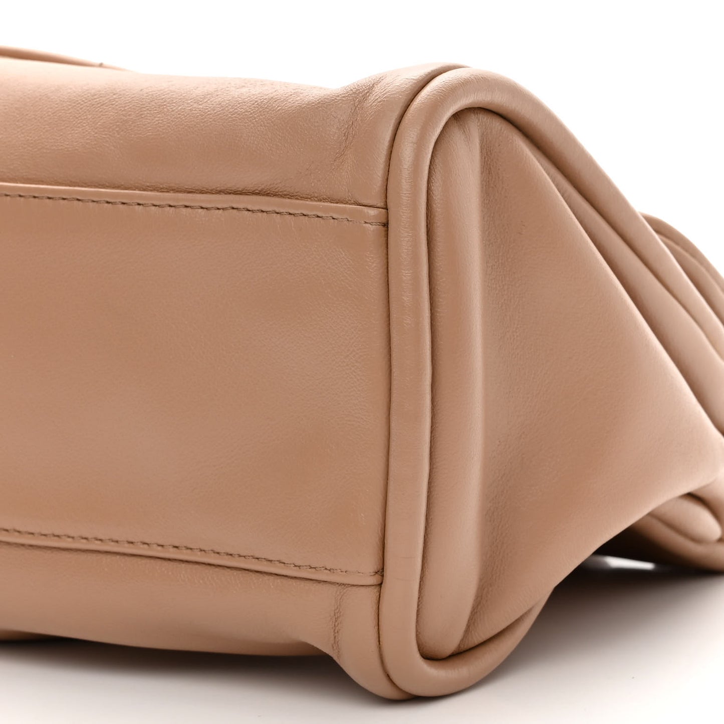 Lambskin Quilted Large Mademoiselle Double Flap Light Brown