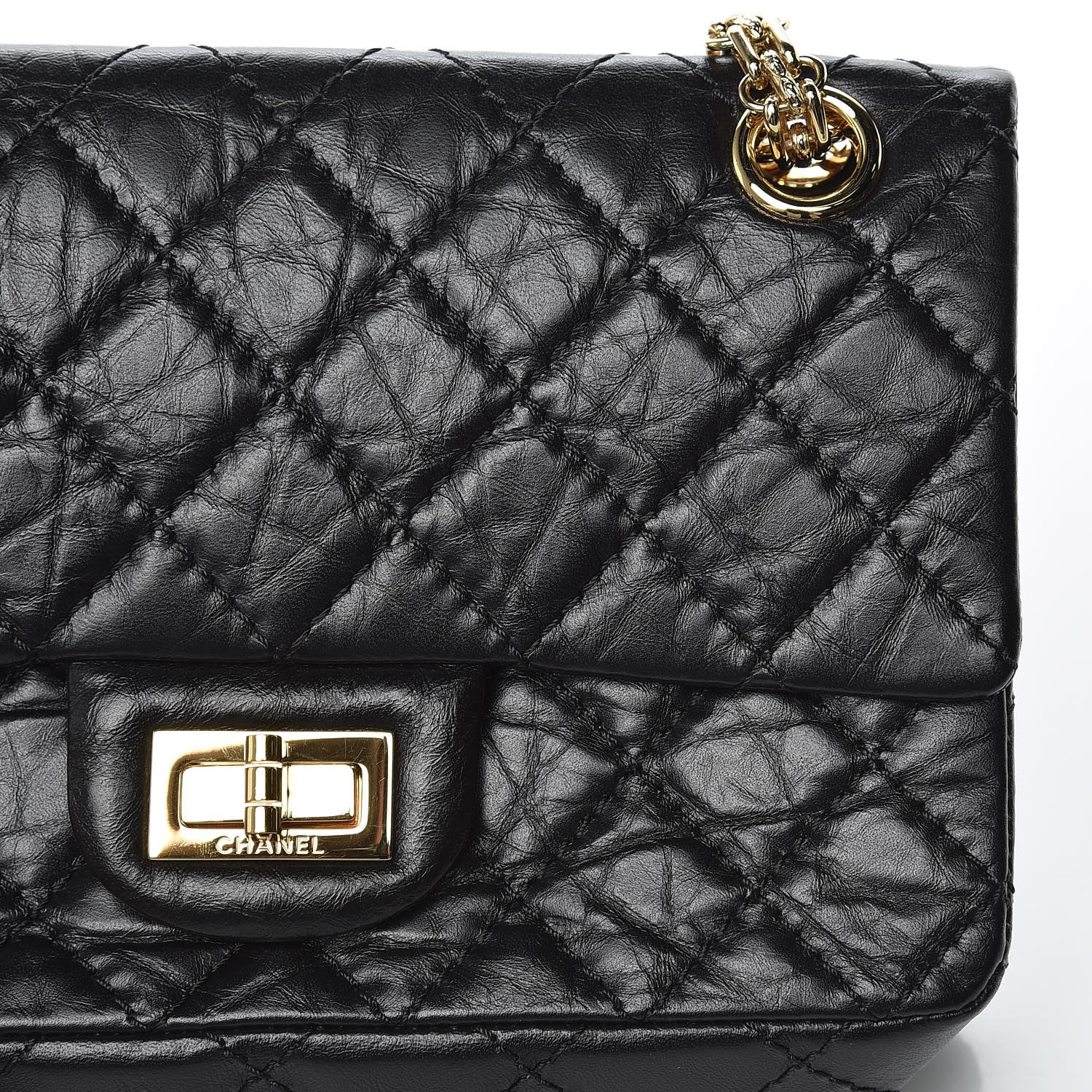 Chanel Aged Calfskin Quilted 2.55 Reissue Mini Flap Black 10 of 12