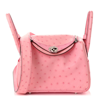 Hermes Ostrich Mini Lindy 20 Rose Bubblegum 1 of 11