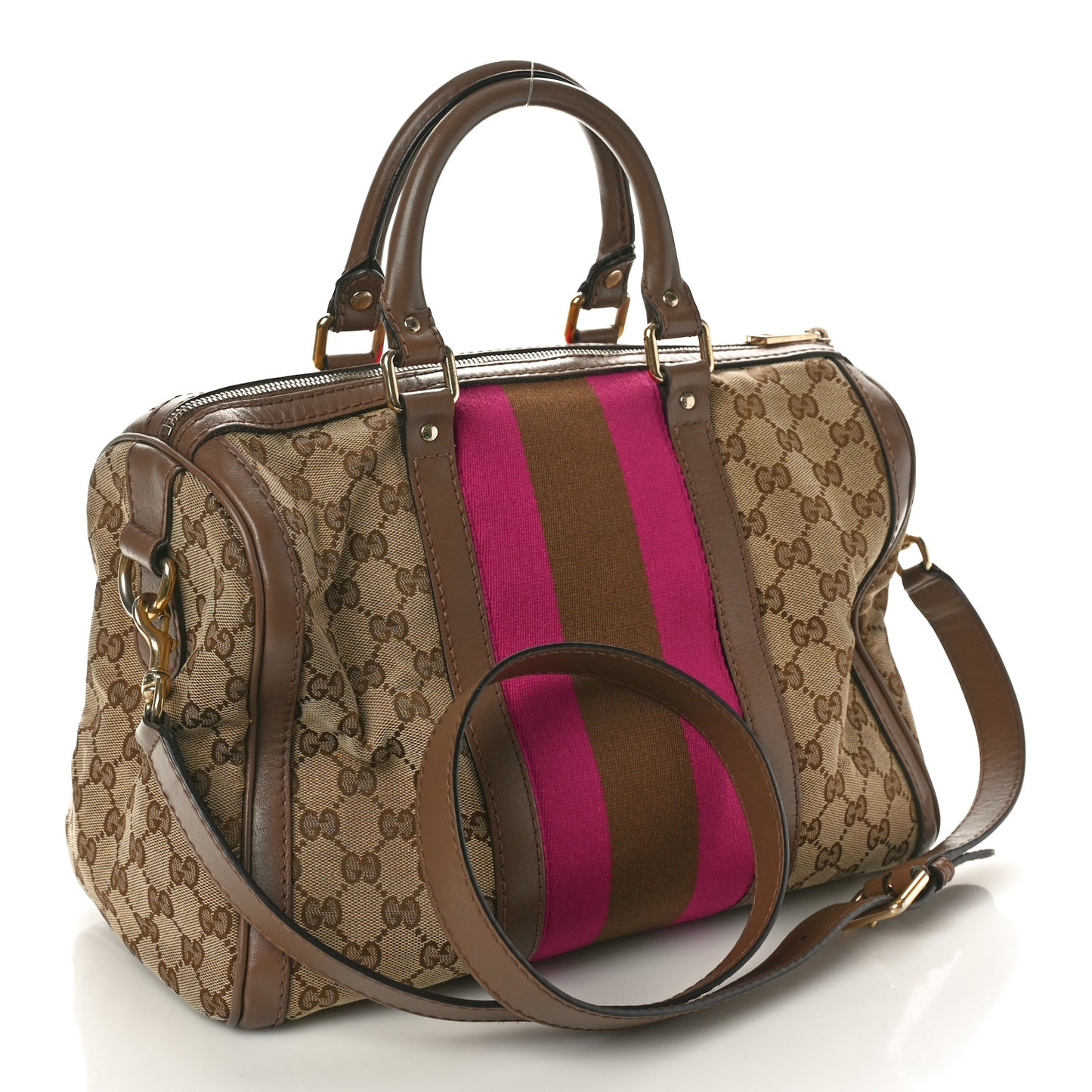 Monogram Vintage Web Medium Boston Purple Brown