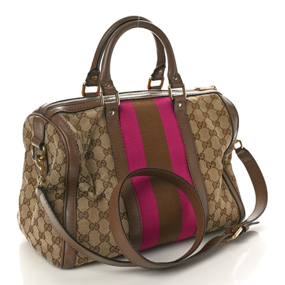 Gucci Monogram Vintage Web Medium Boston Purple Brown 3 of 13