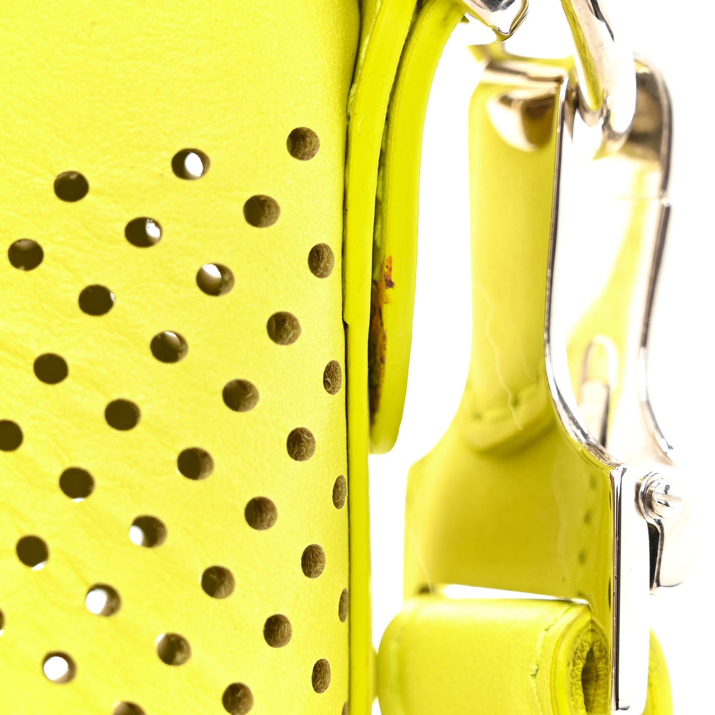 Calfskin Perforated Medium Bucket Bag Sulphur