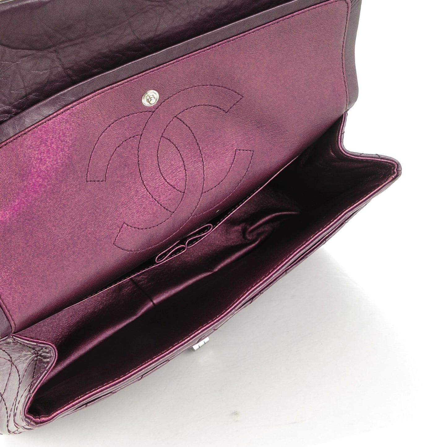 Metallic Aged Calfskin Quilted 2.55 Reissue 226 Flap Dark Purple