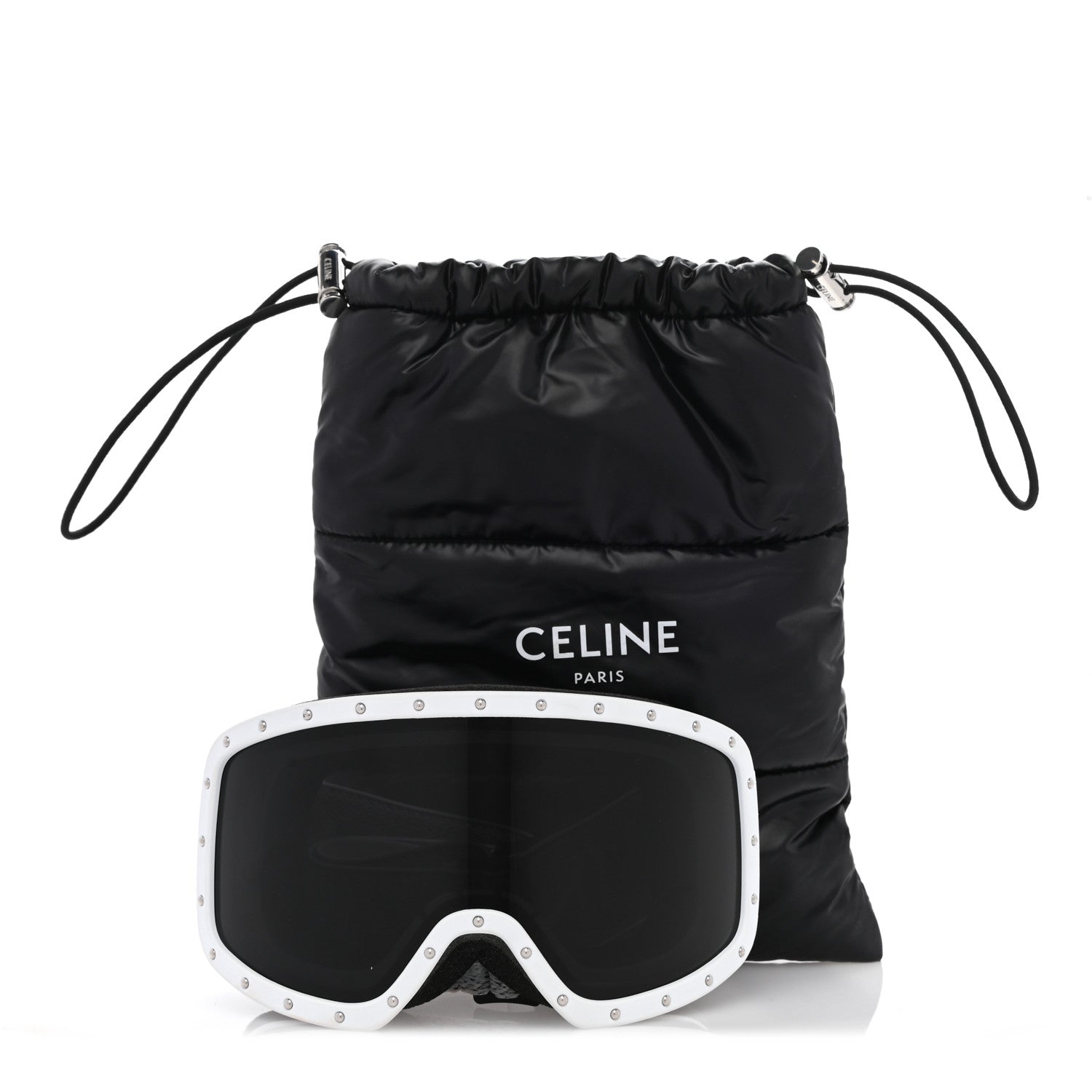 celine goggles ski Celine Studded Ski Goggles White 975045 – FASHIONPHILE
