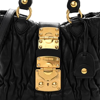 Miu Miu Nappa Matelasse Top Handle Satchel Black 8 of 11