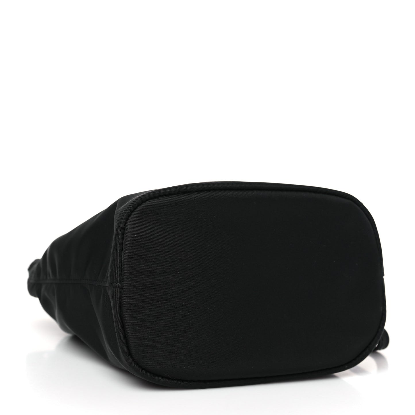 Saffiano Tessuto Nylon Vela Bucket Wristlet Black