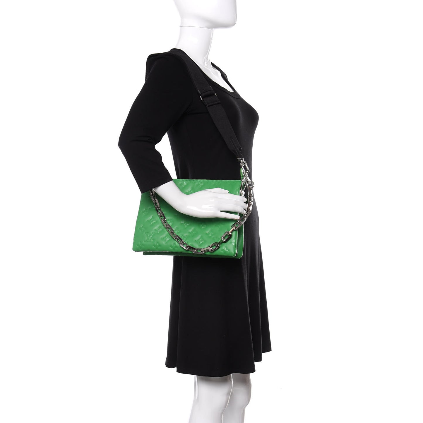 Lambskin Embossed Monogram Coussin PM LV Motion Green