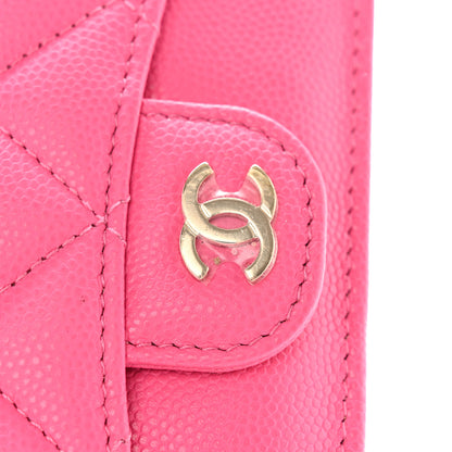 Chanel Caviar Quilted Flap Zip Card Holder Dark Pink 10 of 17
