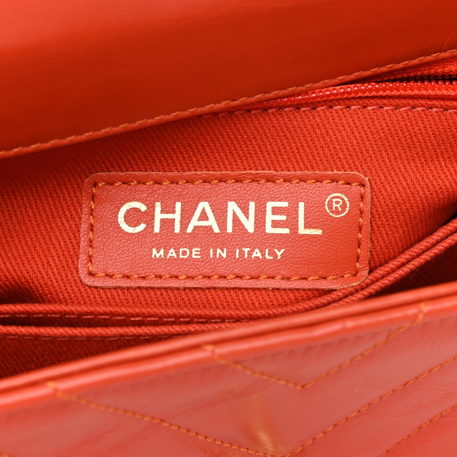 Chanel Calfskin Chevron Quilted Mini Coco Handle Flap Orange 6 of 10