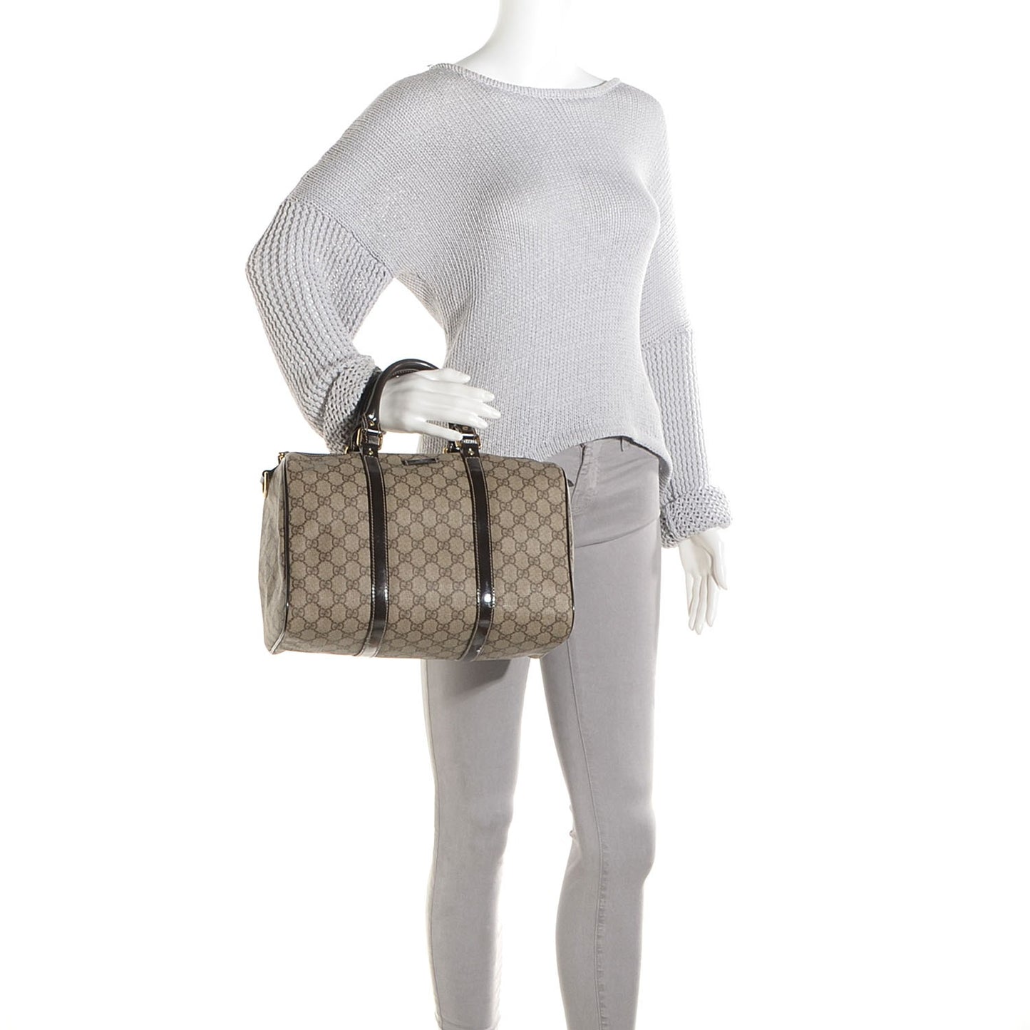 GG Plus Monogram Medium Joy Boston Dark Brown