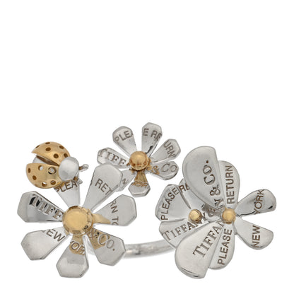 Tiffany Sterling Silver 18K Yellow Gold Return to Tiffany Love Bugs Ring 51 5.75 1 of 5