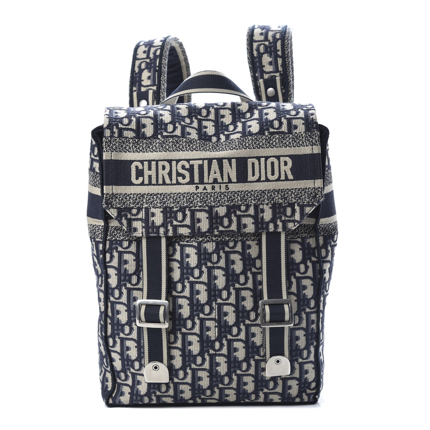 Christian Dior Oblique Backpack Blue White 1 of 10
