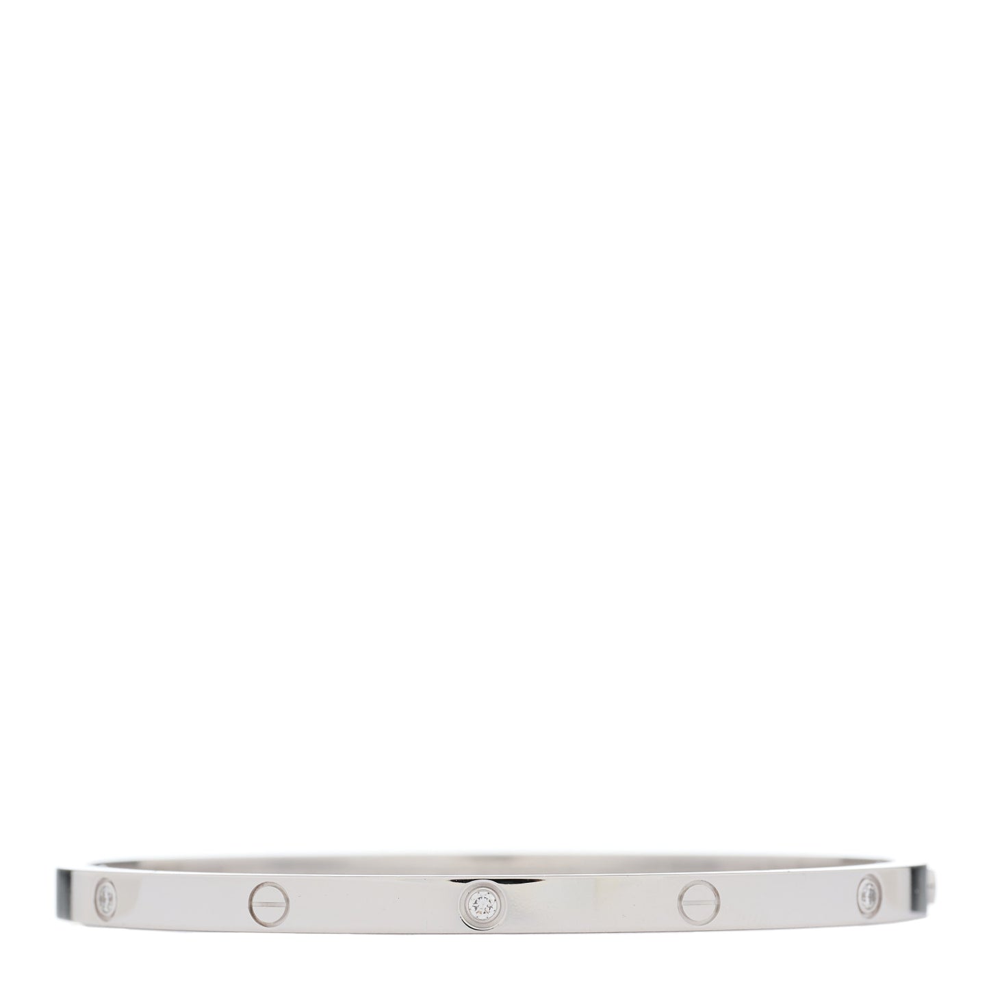 18K White Gold 6 Diamond Small LOVE Bracelet 16