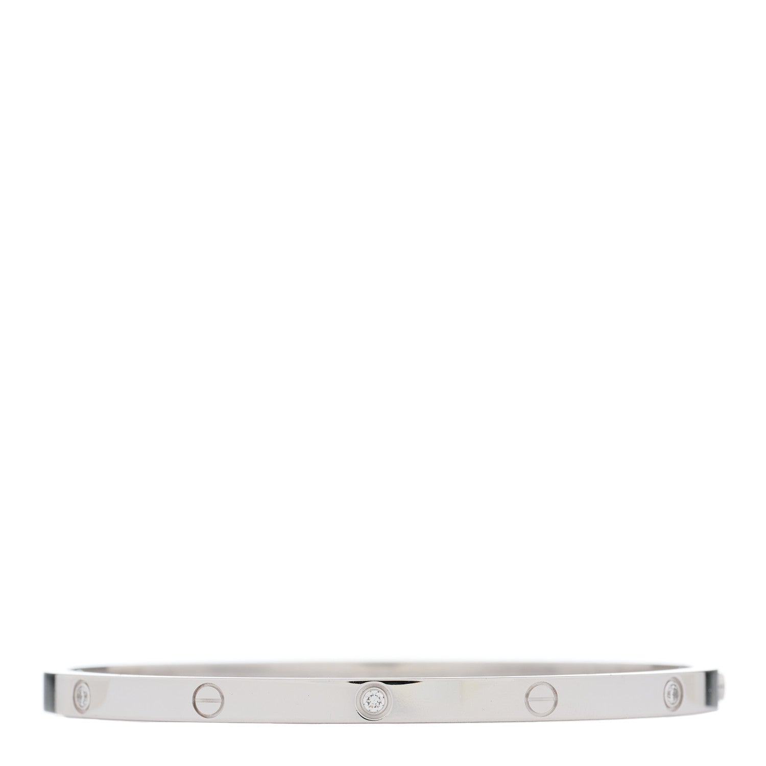 Cartier 18K White Gold 6 Diamond Small LOVE Bracelet 16 1 of 3