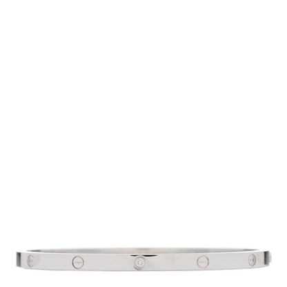 Cartier 18K White Gold 6 Diamond Small LOVE Bracelet 16 1 of 3