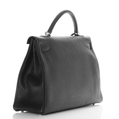 Hermes Fjord Horseshoe Kelly Retourne 40 Black Rouge H 6 of 34