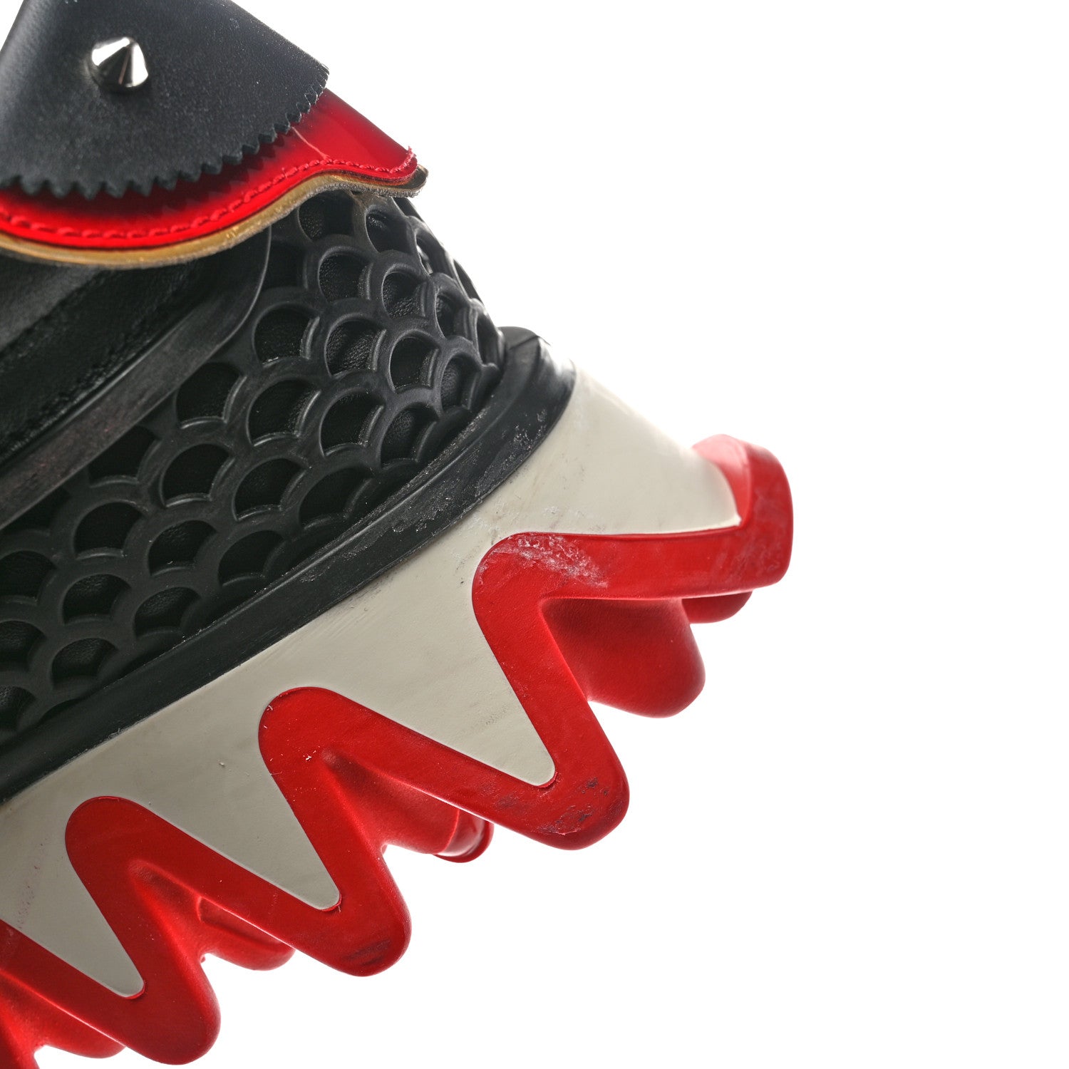 Christian Louboutin Calfskin Suede Patent Womens Loubishark Sneakers 40 Black Loubi 10 of 11