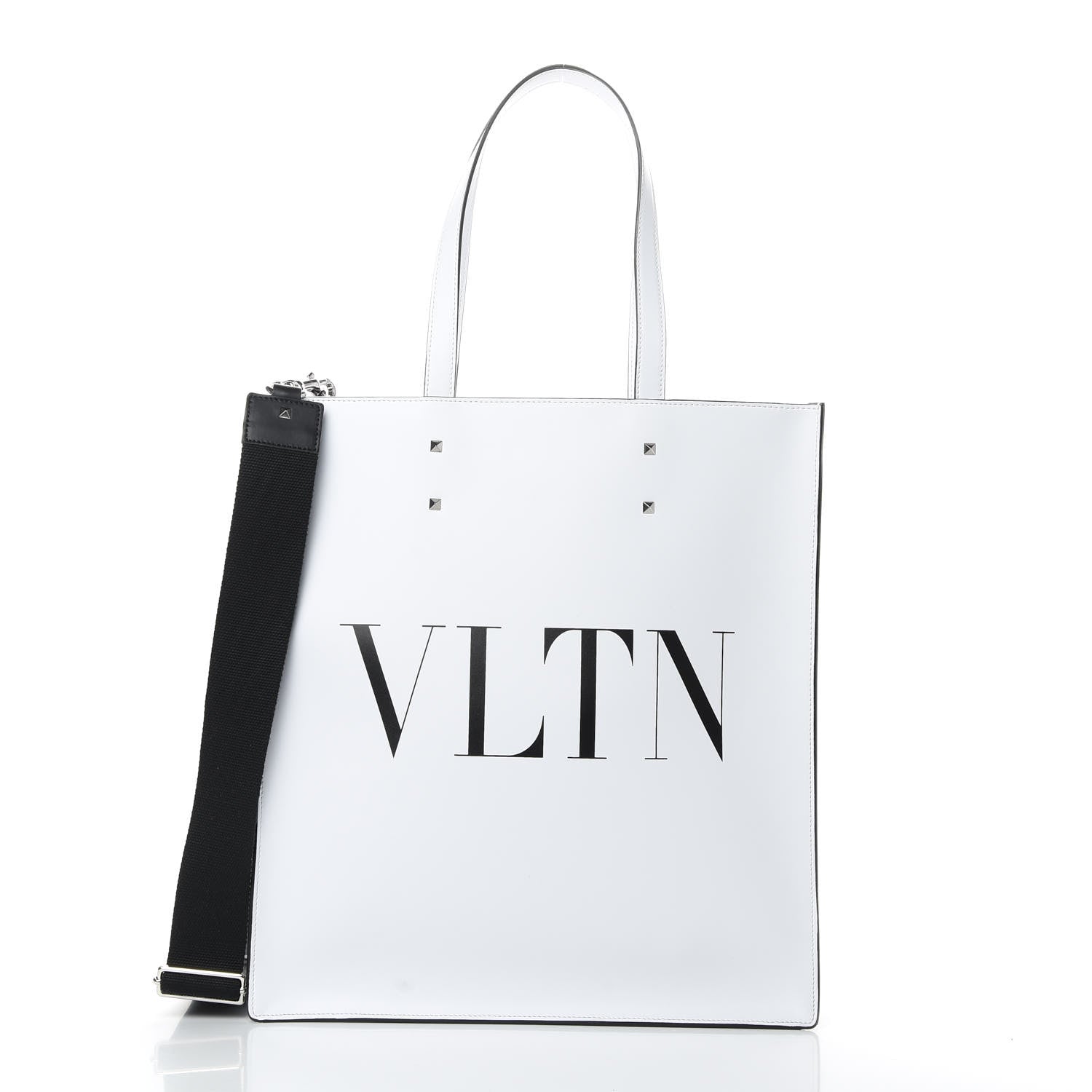 Valentino Garavani Printed Calfskin VLTN Tote Bag White 4 of 11