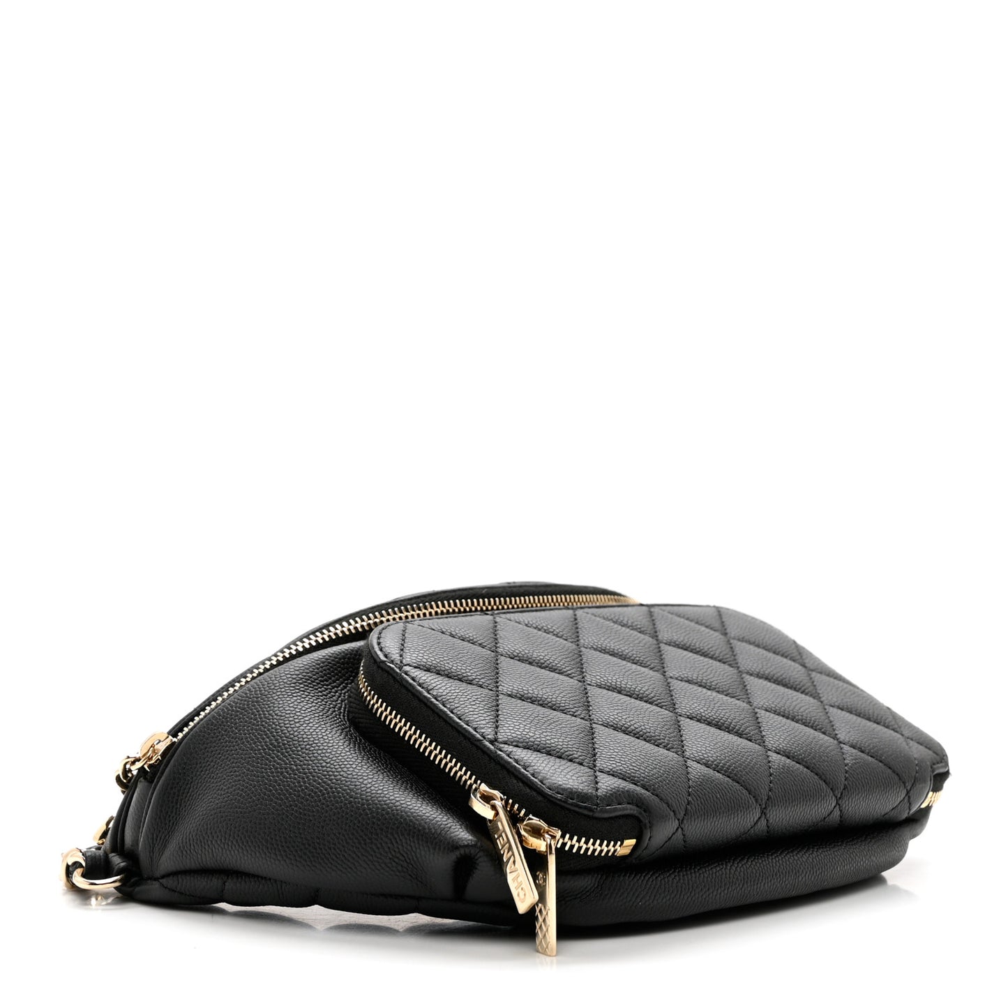 Caviar Quilted Business Affinity Waist Belt Bag Black