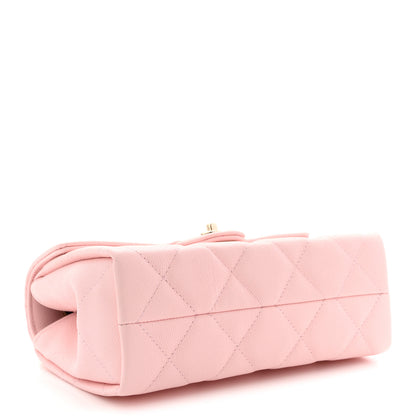 Chanel Caviar Quilted Retro Mini Twist Top Handle Clutch Flap Light Pink 4 of 12
