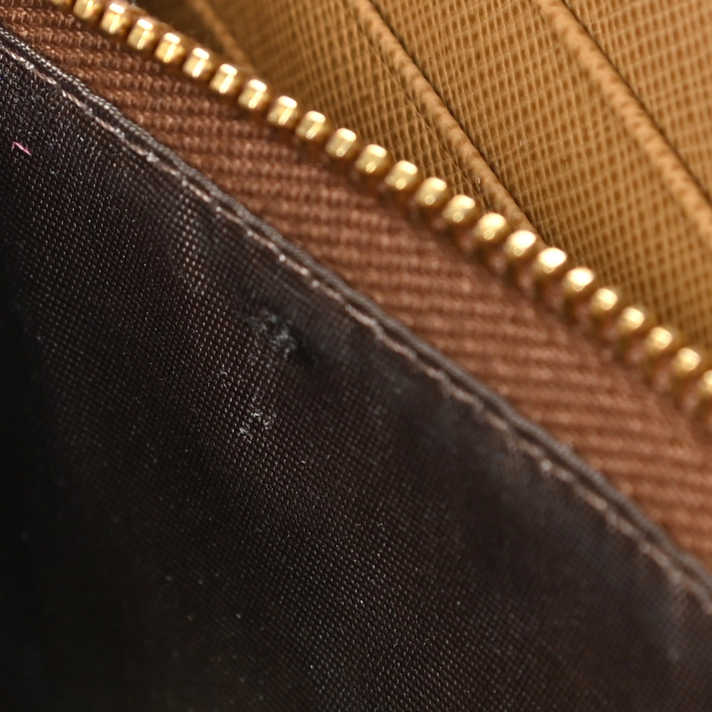 Saffiano Metal Zip Around Wallet Caramel