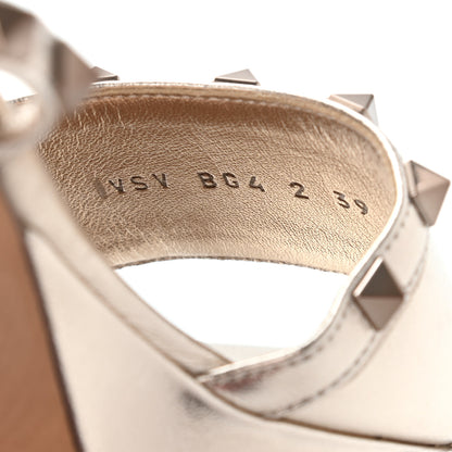 Valentino Garavani Metallic Nappa Rockstud 35/75mm Platform Sandals 39 Skin 7 of 15