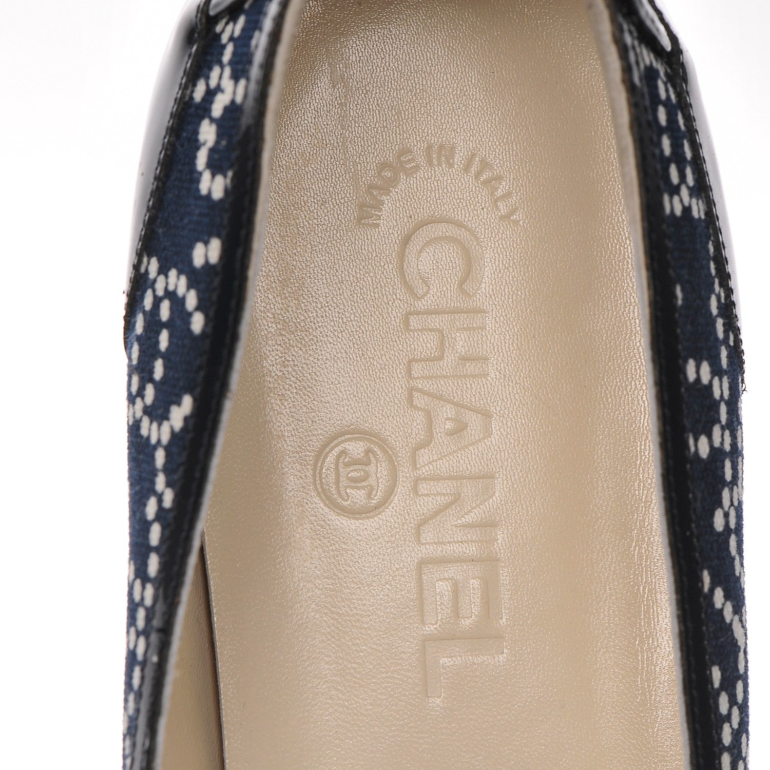 Chanel Canvas Patent Ballerina Flats 41.5 Navy Blue 7 of 7