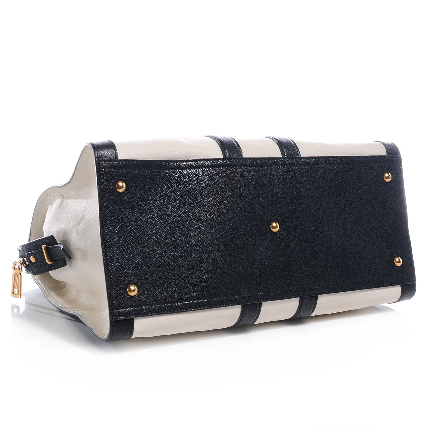 Saint Laurent Leather Large Cabas ChYc Bone Black 4 of 9