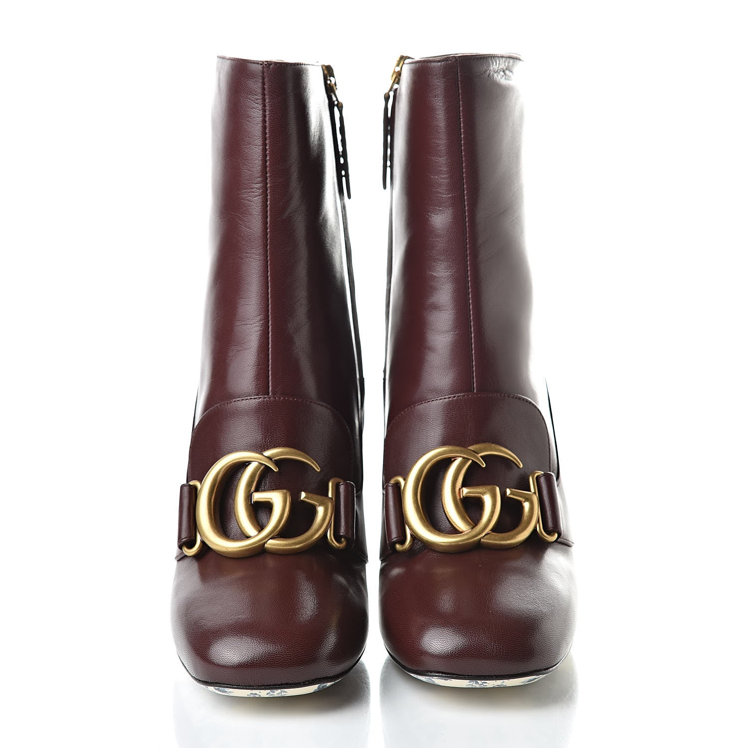 Gucci Malaga Kid GG Victoire 95mm Ankle Boots 35.5 Vintage Bordeaux 2 of 10