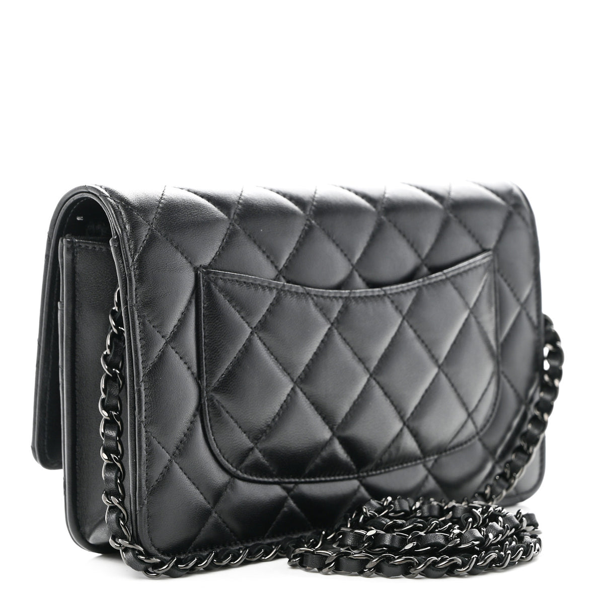 Chanel Lambskin Quilted Wallet On Chain WOC So Black 3 of 11